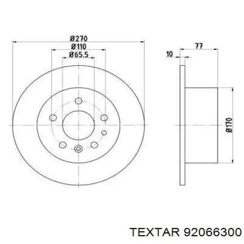 Тормозные диски 92066300 Textar