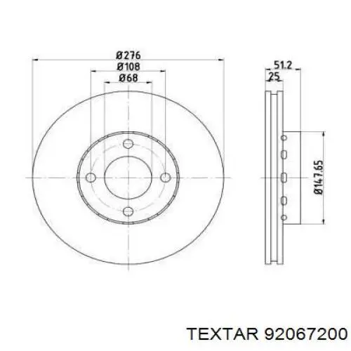 Передние тормозные диски 92067200 Textar