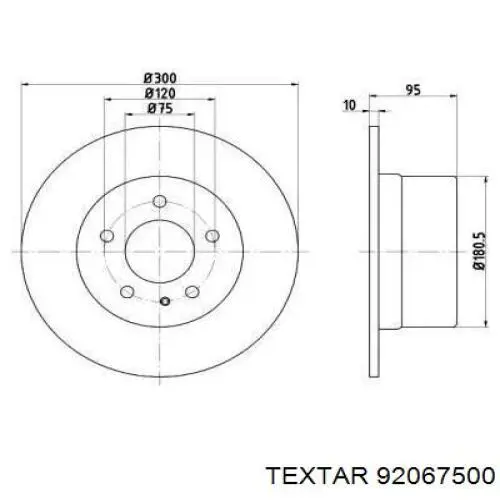 Тормозные диски 92067500 Textar