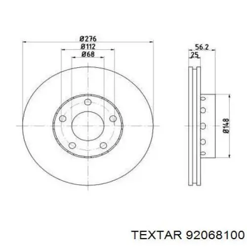 Передние тормозные диски 92068100 Textar