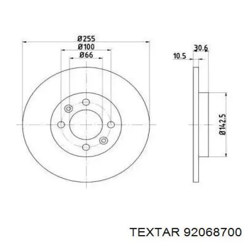 Тормозные диски 92068700 Textar