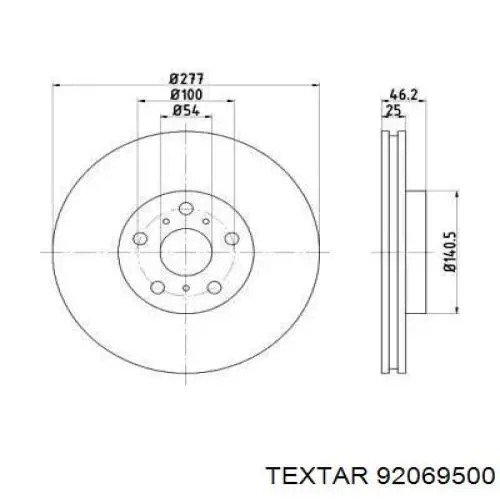 Передние тормозные диски 92069500 Textar