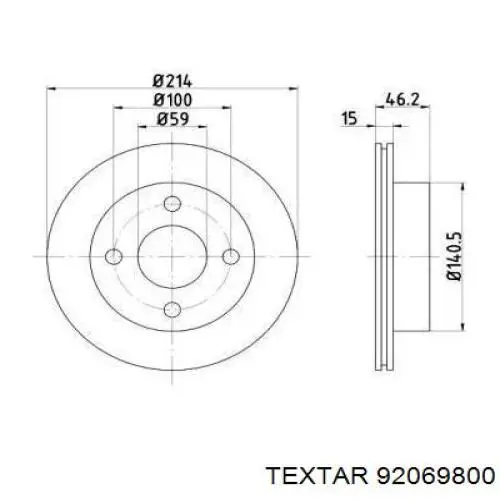 Передние тормозные диски 92069800 Textar