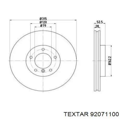 Передние тормозные диски 92071100 Textar