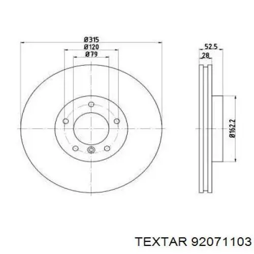 Передние тормозные диски 92071103 Textar