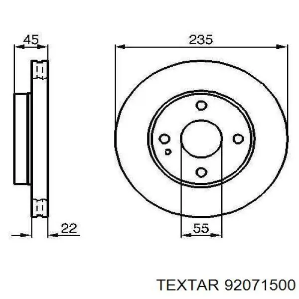 Передний тормозной диск Textar 92071500
