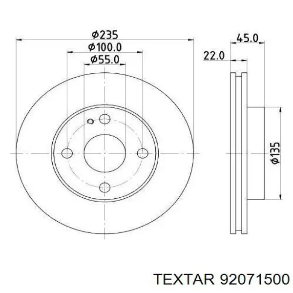 Тормоз дисковый передний Textar 92071500 цена, от 30.79 USD