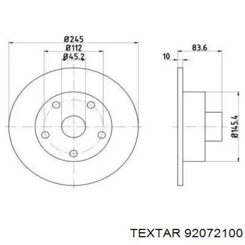 Тормозные диски 92072100 Textar