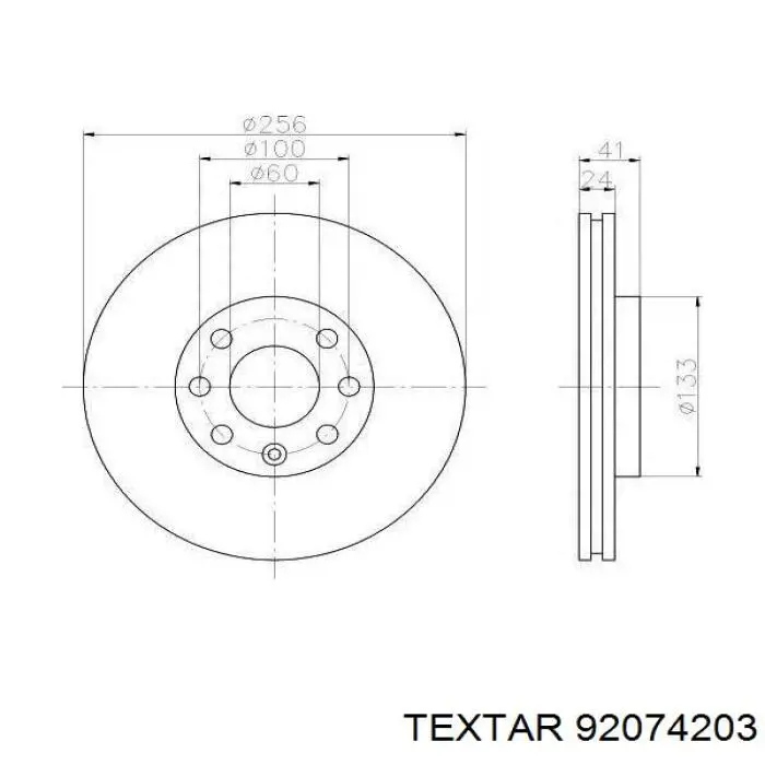 Передние тормозные диски 92074203 Textar