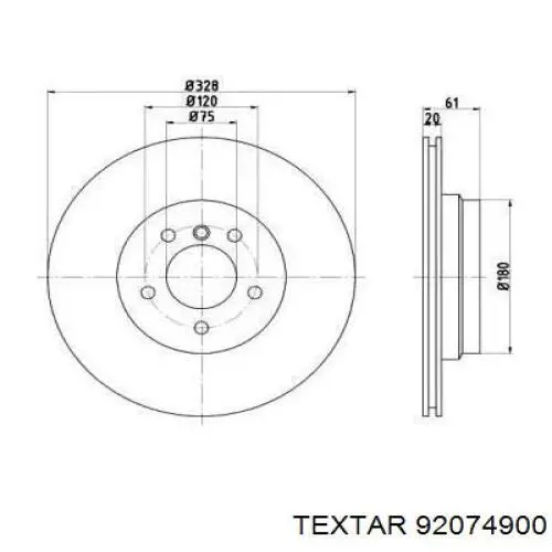 Тормозные диски 92074900 Textar