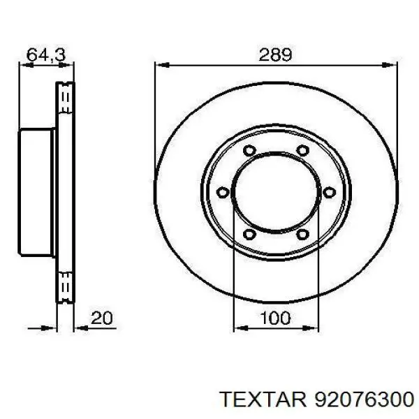Передние тормозные диски 92076300 Textar