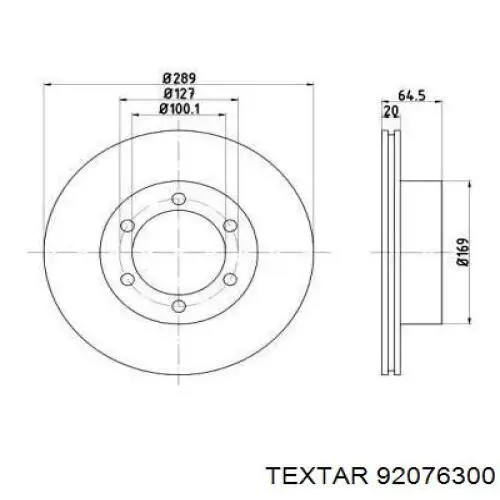 92076300 Textar диск тормозной передний