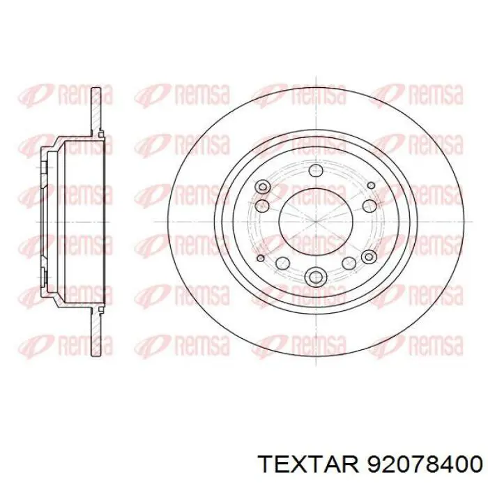 Тормозные диски 92078400 Textar