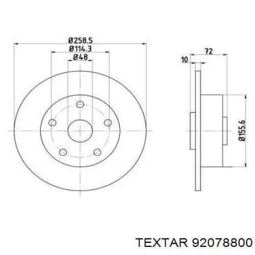 Тормозные диски 92078800 Textar