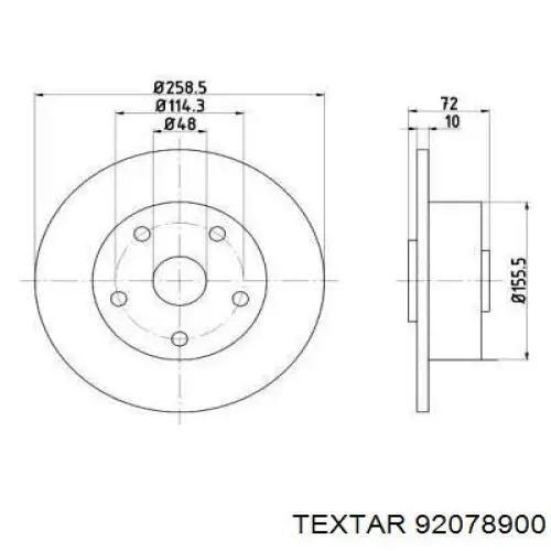 Тормозные диски 92078900 Textar