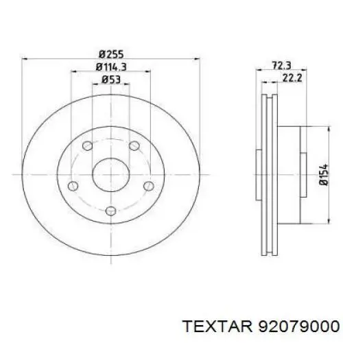 Передние тормозные диски 92079000 Textar