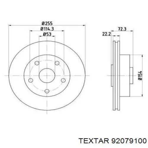 Передние тормозные диски 92079100 Textar