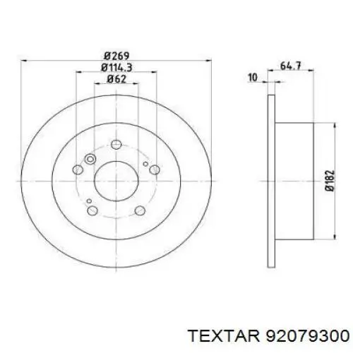 Тормозные диски 92079300 Textar