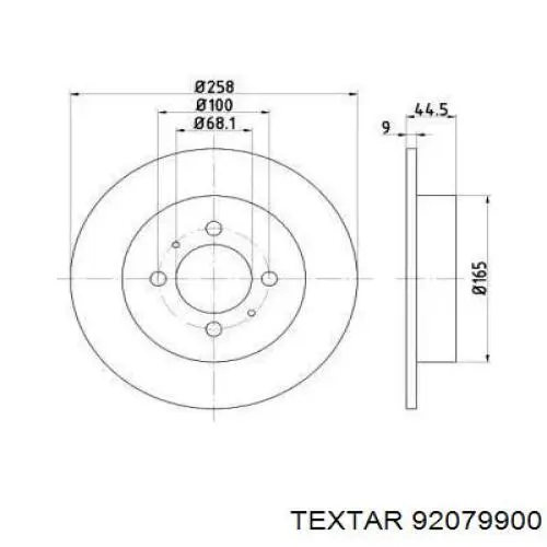 Тормозные диски 92079900 Textar