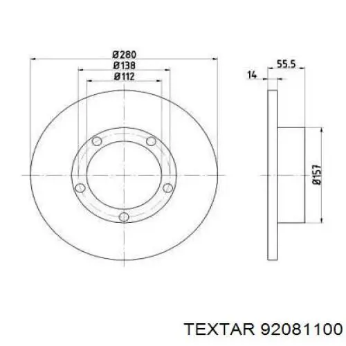 Передние тормозные диски 92081100 Textar