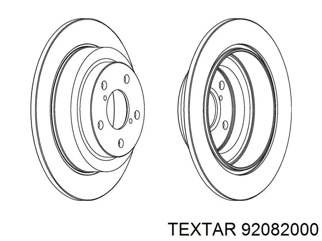 Купить 92082000 Textar Диск тормозной задний