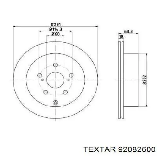 Тормозные диски 92082600 Textar