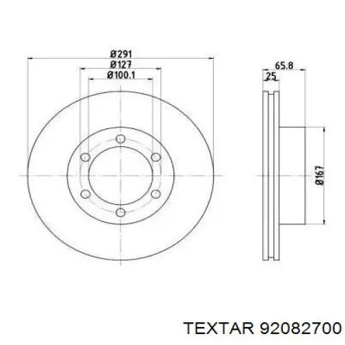 Передние тормозные диски 92082700 Textar