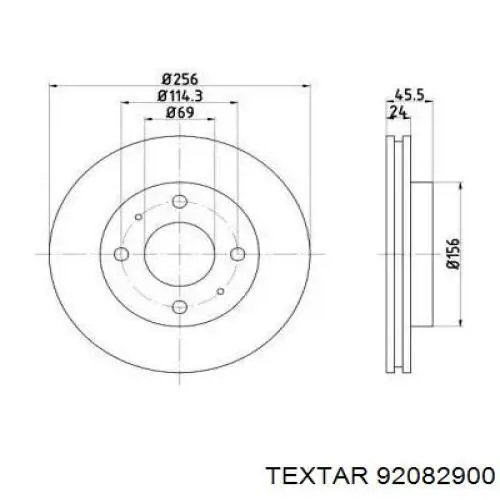 Передние тормозные диски 92082900 Textar