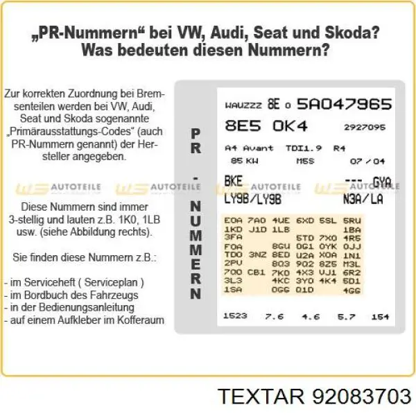 Тормоз дисковый передний Textar 92083703 цена, от 40.15 USD