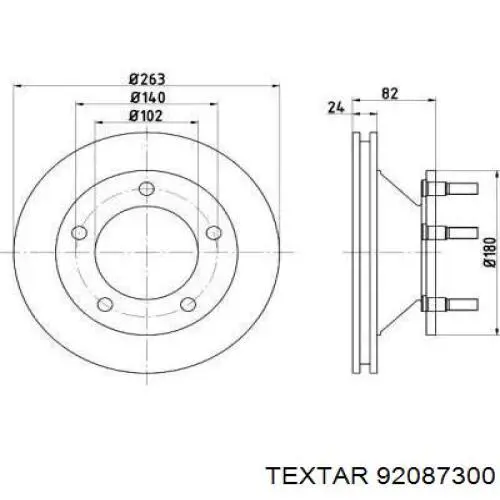 Передние тормозные диски 92087300 Textar