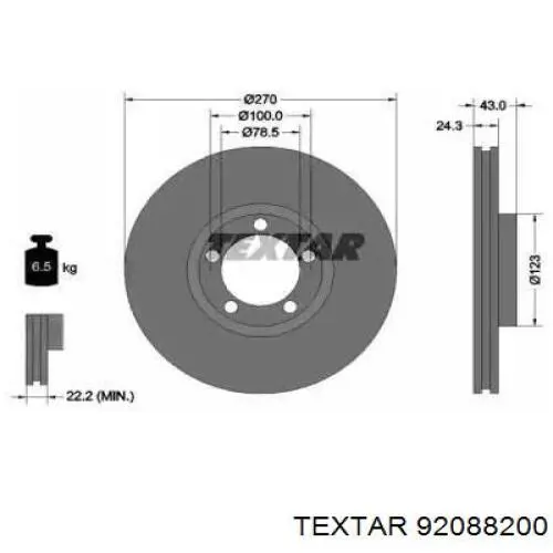 92088200 Textar тормозные диски