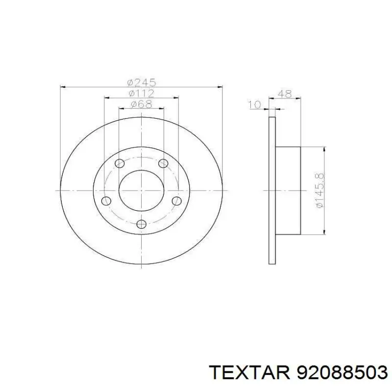 Задний тормозной диск Textar 92088503 цена, от 31.42 USD