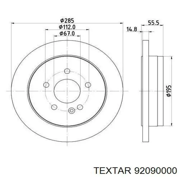 Тормозные диски 92090000 Textar