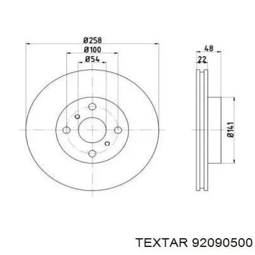 Передние тормозные диски 92090500 Textar