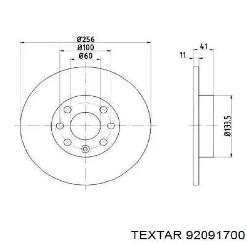 Передние тормозные диски 92091700 Textar