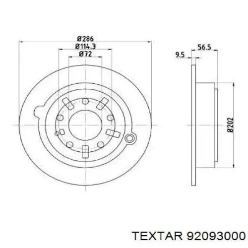 Тормозные диски 92093000 Textar