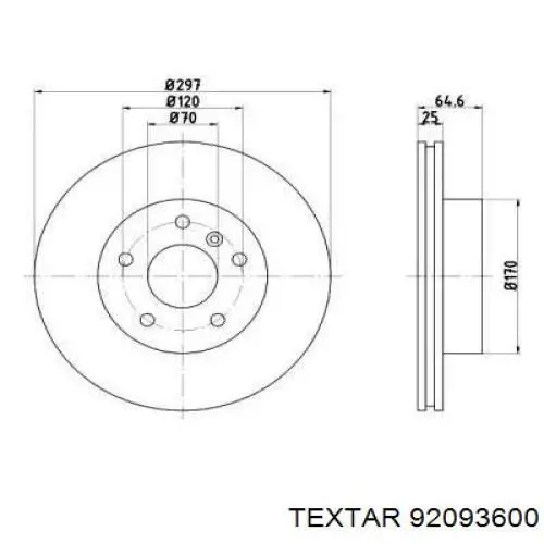 Передние тормозные диски 92093600 Textar