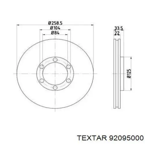 Передние тормозные диски 92095000 Textar