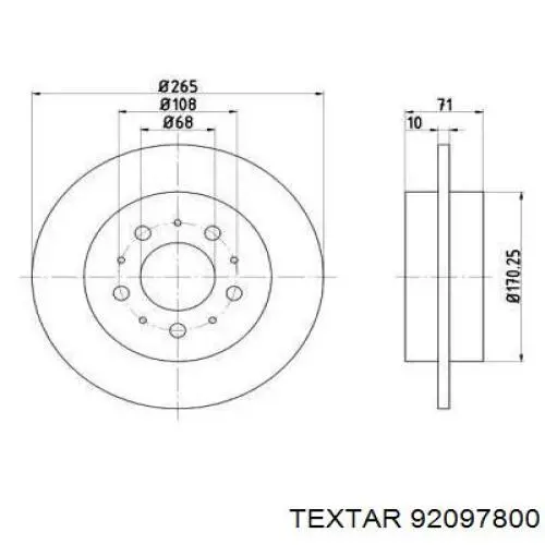 92097800 Textar Дисковый тормоз