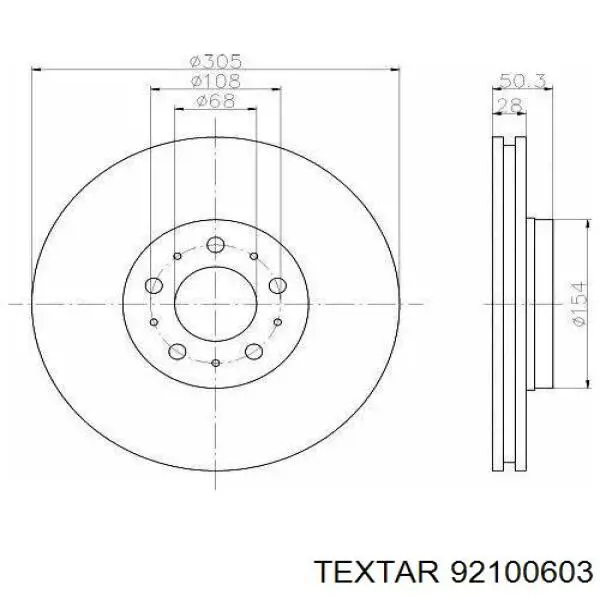 Тормоз дисковый передний Textar 92100603 цена, от 60.89 USD