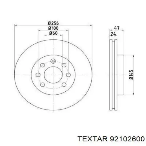 Передние тормозные диски 92102600 Textar