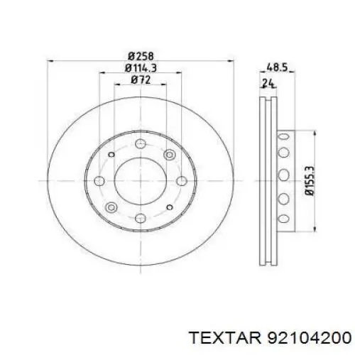 Передние тормозные диски 92104200 Textar