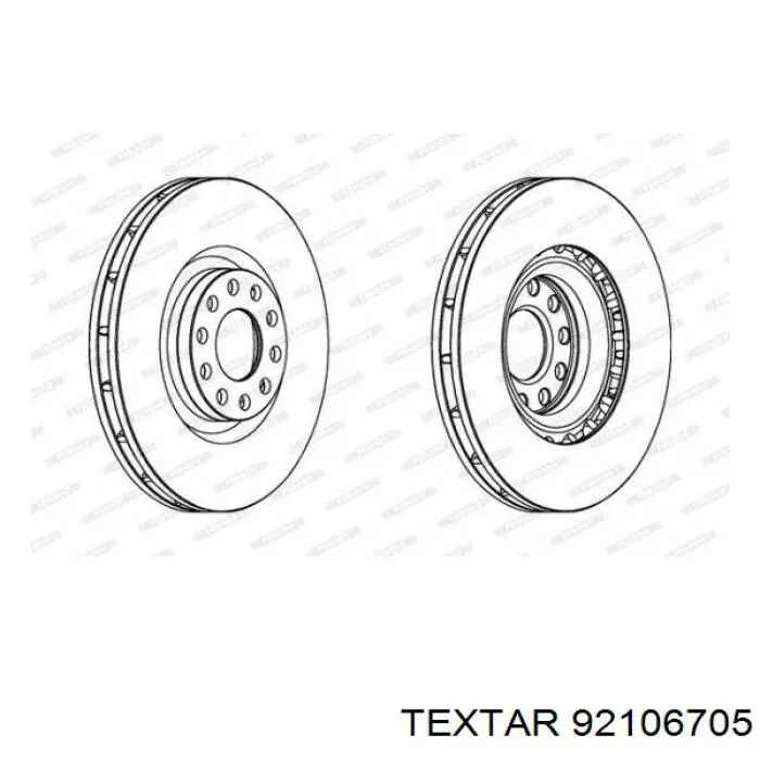 Передние тормозные диски 92106705 Textar