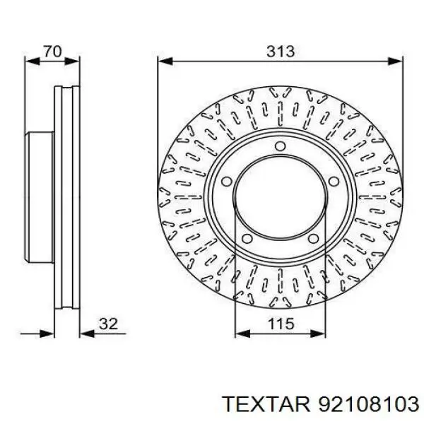Передний тормозной диск Textar 92108103
