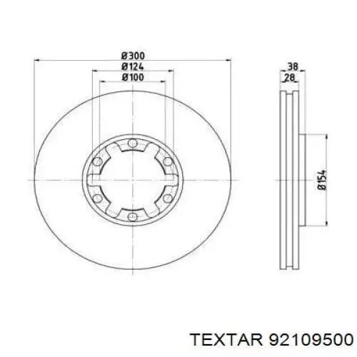 Передние тормозные диски 92109500 Textar