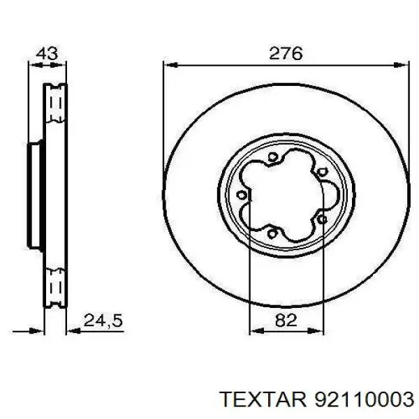 Передний тормозной диск Textar 92110003