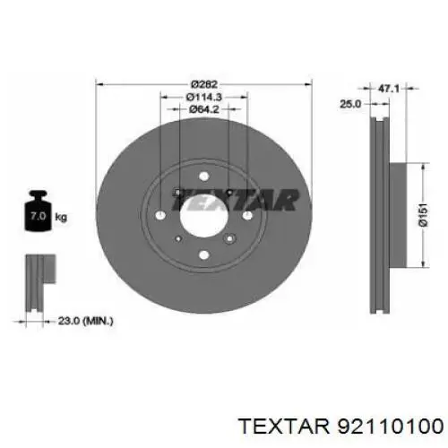 92110100 Textar тормозные диски