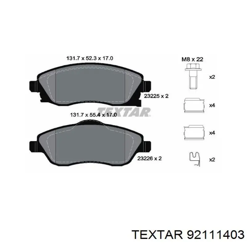 Передний тормозной диск Textar 92111403