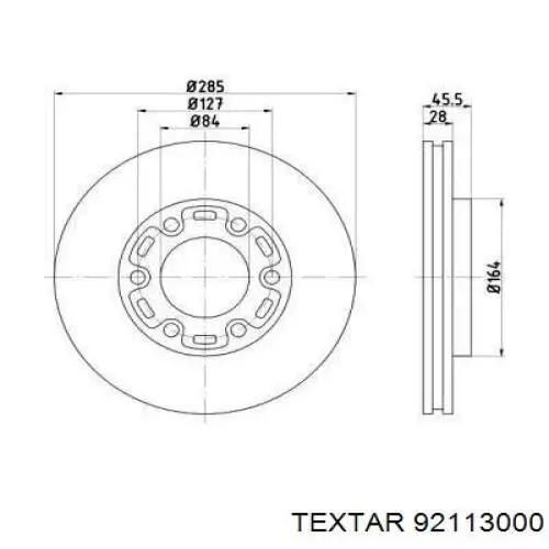 Передние тормозные диски 92113000 Textar