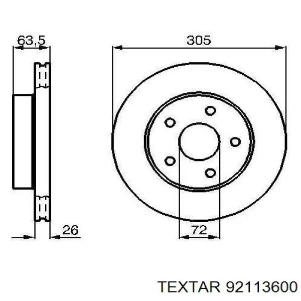 Купить 92113600 Textar Ротор тормозной